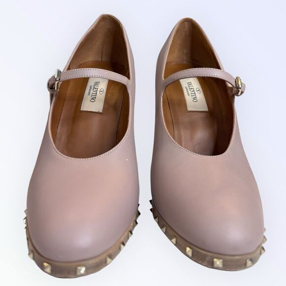 Valentino Calfskin Soul Rockstud Mary Jane Pumps 37.5 - Picture 2 of 8